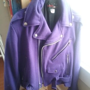 Punk Biker Jacket in Purple Felt